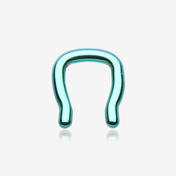 Blackline Steel Septum Ring-Green